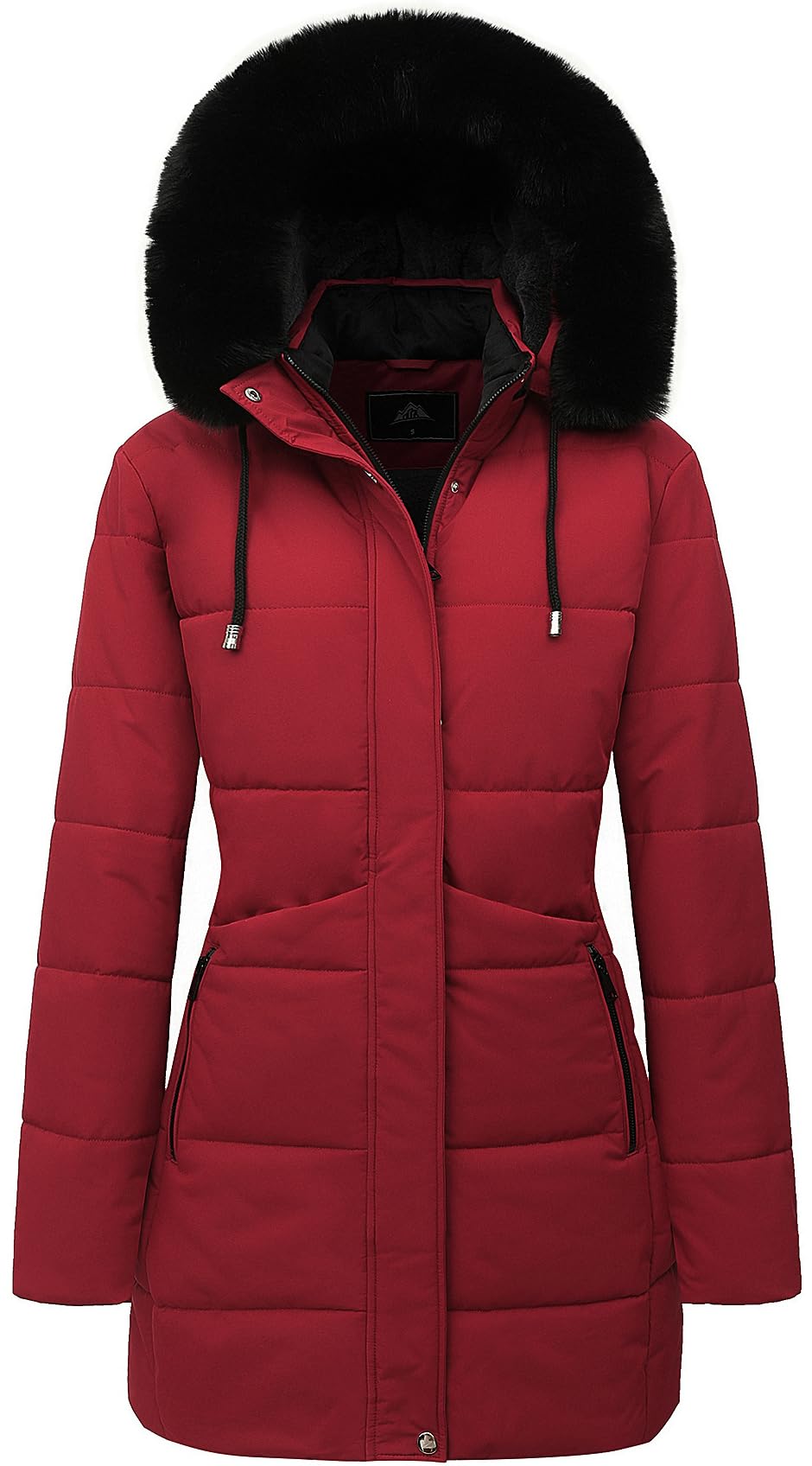 MOERDENG Women's Winter Puffer Coat Thicken Fleece Lined Down Jacket Waterproof Faux Fur Detachable Hooded Parka